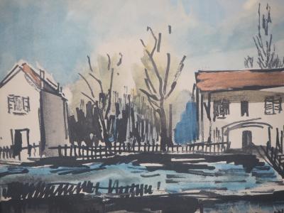 Maurice de VLAMINCK : Bord de rivière, Lithographie Signée 2