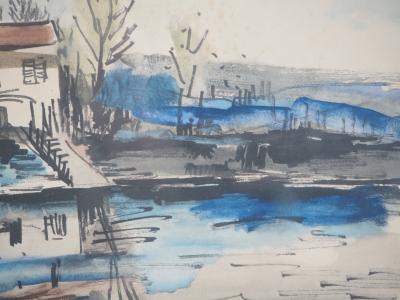 Maurice de VLAMINCK : Bord de rivière, Lithographie Signée 2