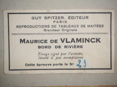 Maurice de VLAMINCK : Bord de rivière, Lithographie Signée 2