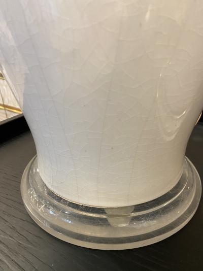 Paire de lampes en céramique craquelée, années 80 2