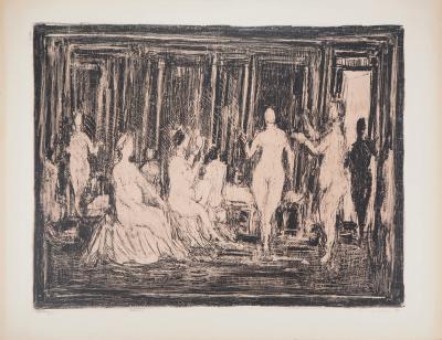 André COTTAVOZ : Le hammam  - Lithographie Originale Signée et Numérotée 2