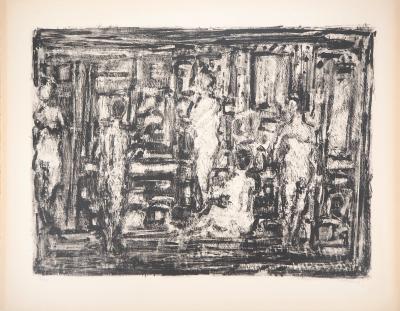 André COTTAVOZ : Les bains  - Lithographie Originale Signée et Numérotée 2