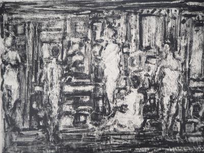 André COTTAVOZ : Les bains  - Lithographie Originale Signée et Numérotée 2