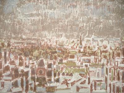 André COTTAVOZ : Ville sous la pluie - Lithographie Originale Signée et Numérotée 2