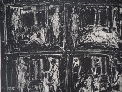 André COTTAVOZ: Interior of a brothel - Original Lithograph Signed and Numbered 2