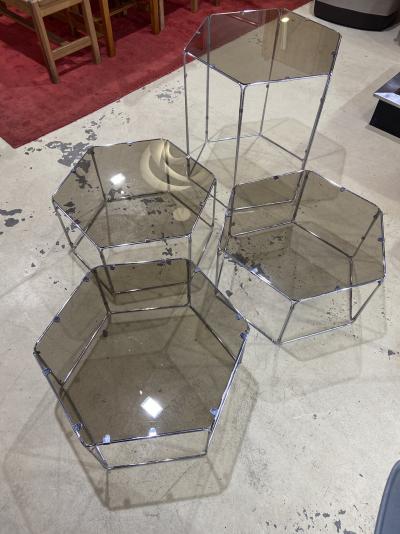 Max SAUZE - Ensemble de 4 tables basses/bouts de canapé, circa 1970 2
