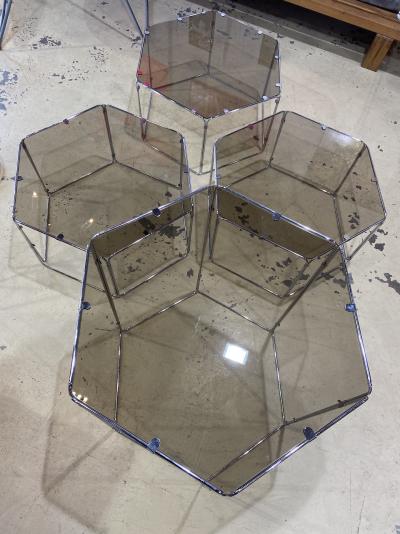 Max SAUZE - Ensemble de 4 tables basses/bouts de canapé, circa 1970 2