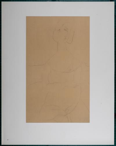 Amedeo MODIGLIANI (after) - Seated woman in Nightgown, (1918-19), 1959 - Lithograph 2