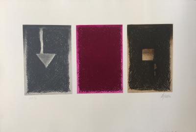 Ronaldo DE JUAN - Triptico en color I, 1983  - Gravure signée au crayon 2