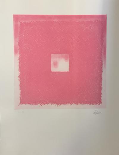 Ronaldo DE JUAN  - Cuadrado rosa, 1983 - Gravure signée au crayon 2