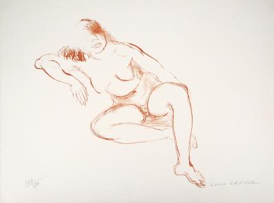 Louis LEYGUE : Nu assis - Lithographie Originale Signée et Numérotée 2
