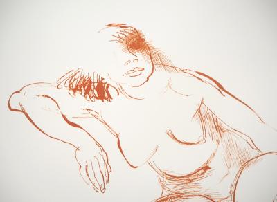 Louis LEYGUE : Nu assis - Lithographie Originale Signée et Numérotée 2