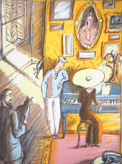 MAJA : La pianiste et le matelot - Lithographie originale Signée et Numérotée 2