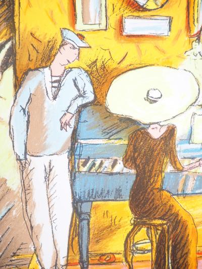MAJA : La pianiste et le matelot - Lithographie originale Signée et Numérotée 2