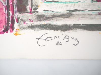Édouard Georges MAC-AVOY : Venise, Les gondoles sur le canal - Lithographie originale Signée et Numérotée 2