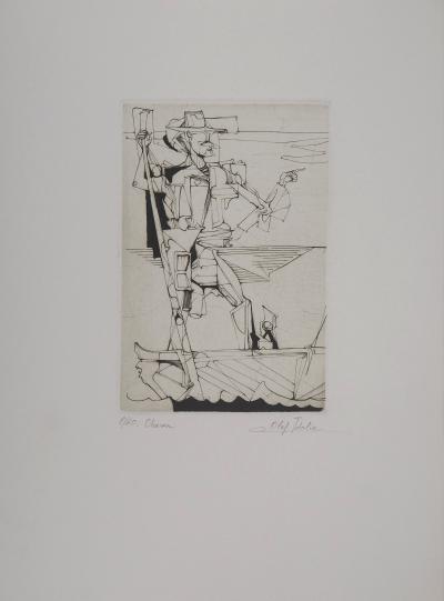 Olaf IDALIE : Charon - Gravure originale signée 2