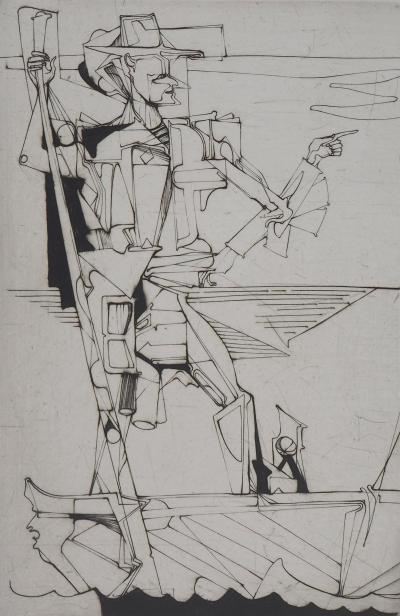 Olaf IDALIE : Charon - Gravure originale signée 2