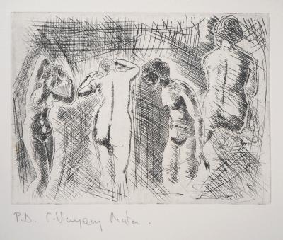 Carlos VAZQUEZ MATA : Sculpture: Nues grecques - Gravure originale signée 2