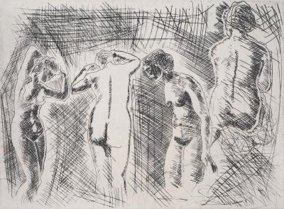 Carlos VAZQUEZ MATA : Sculpture: Nues grecques - Gravure originale signée 2