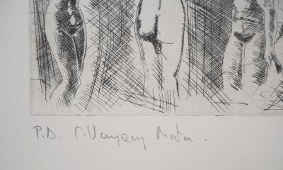 Carlos VAZQUEZ MATA : Sculpture: Nues grecques - Gravure originale signée 2