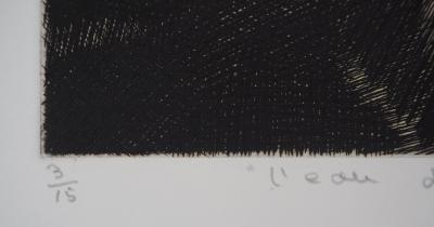 Françoise BRICAUT : L’Eau de la lune laissera ses plaques dans le désert, 1982 - Gravure Originale Signée 2