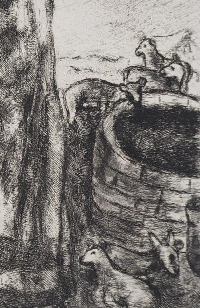 Marc CHAGALL - Bible : Rencontre de Rachel et Jacob, 1958 - Gravure originale 2