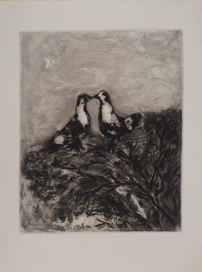 Marc CHAGALL - Les deux Pigeons, 1952 - Gravure originale signée 2