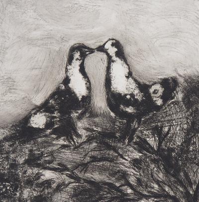 Marc CHAGALL - Les deux Pigeons, 1952 - Gravure originale signée 2
