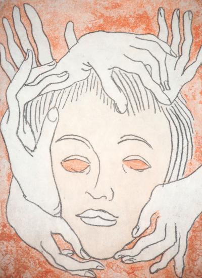 Man RAY - Masque et mains - Aquatinte signée et numérotée 2