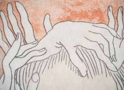 Man RAY - Masque et mains - Aquatinte signée et numérotée 2