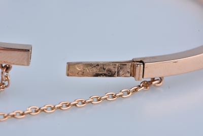 Bracelet jonc ouvrant en or rose 18 carats et en argent 2