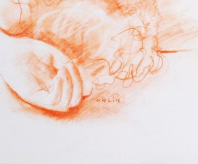 Jacqueline OBLIN - Femme nue allongée VII, 1992  - Dessin signé 2