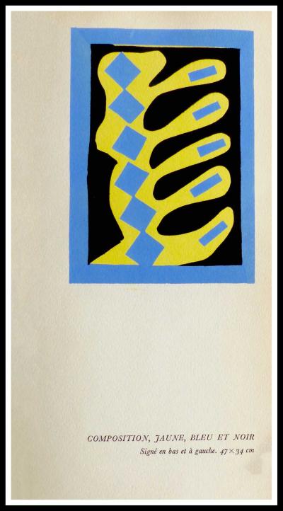 Henri MATISSE (d’après)  - Composition jaune bleue et noire, 1953 - Pochoir 2