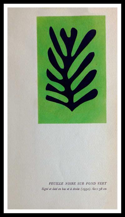 Henri MATISSE (d’après)  - Feuille noire sur fond vert, 1953 - Pochoir 2