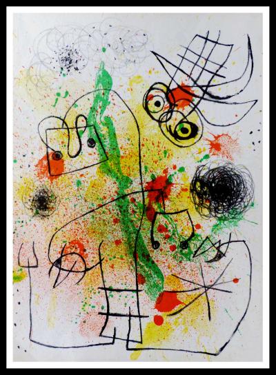 Joan MIRO  - Femme et oiseau, 1963 - Lithographie 2