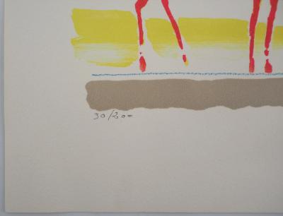 Paul GUIRAMAND : Deux cavaliers - Lithographie originale signée 2
