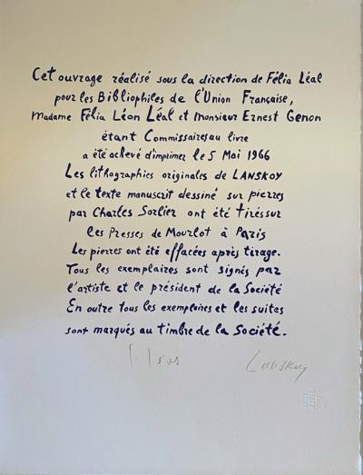 André LANSKOY - La Genèse - Lithographie originale 2
