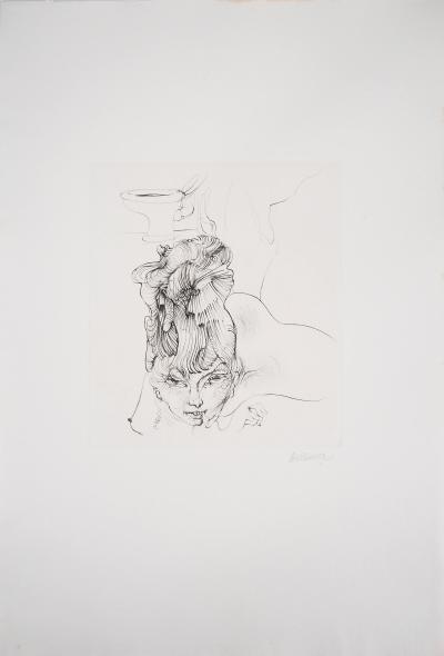 Hans BELLMER - Femme en cheveux - Gravure originale signée 2