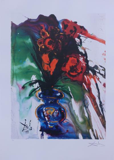 Salvador DALI (d’après) : Le bouquet de Gala - Lithographie signée et numérotée, 500ex 2