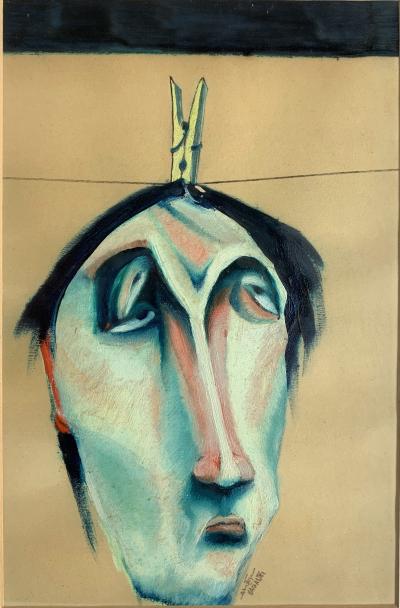 Saad Yagan (1950) - Portrait - oil signed 2