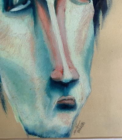 Saad Yagan (1950) - Portrait - oil signed 2