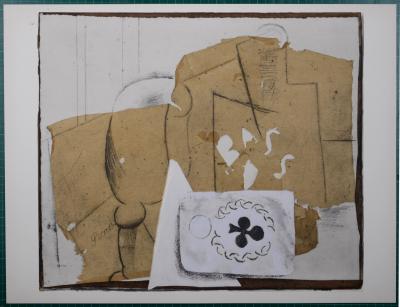 Pablo PICASSO (After) - Bouteille, verre et cartes, 1962 - Stencil 2
