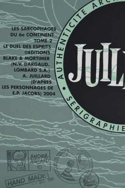 André Juillard - Blake et Mortimer, 2004 - Sérigraphie signée 2