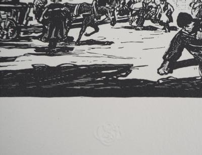 Henry CHEFFER : Pologne: Cracovie. Le Rondel, Château, 1924 - Bois gravé original signé 2