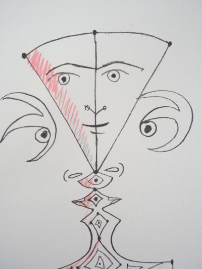 Jean COCTEAU - Visage multiface, 1958 - Lithographie signée 2