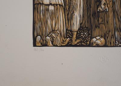 Louis JOU : Crucifixion, 1924 - Bois gravé original signé 2