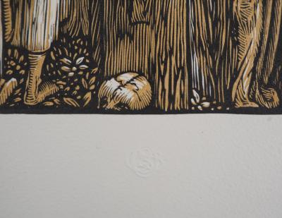 Louis JOU : Crucifixion, 1924 - Bois gravé original signé 2