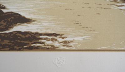 Camille BELTRAND : Port du Vieux Château (Belle-Isle), 1929 - Bois gravé original signé 2
