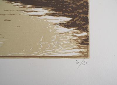Camille BELTRAND : Port du Vieux Château (Belle-Isle), 1929 - Bois gravé original signé 2
