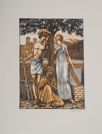 Raphaël DROUART : A Maurice Barrès, Un jardin sur l’Oronte, 1924 - Bois gravé original signé 2